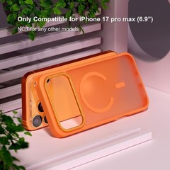 Translucent Matte Orange iPhone 17 Pro Max Case, Military Grade Shockproof Cover