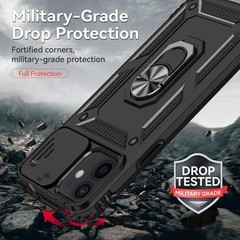 Shockproof Military Grade 20ft Drop Tested Case for iPhone 12/12 Pro – Black