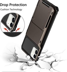 Case for iPhone 11 6.1 inch Wallet 4-Card Holder ID Slot Flip Door Hidden Pocket