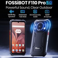 Unlocked FOSSiBOT F110 PRO 5G 4G Rugged Phone Android 15 Bid Speaker Waterproof