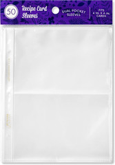 Binder Page Protectors for 4X6 Recipe Cards or Photos (50 Count) – Crystal Clear