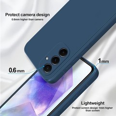 Silicone Case Compatible with Samsung Galaxy A55 5G, Shockproof Cover, Blue