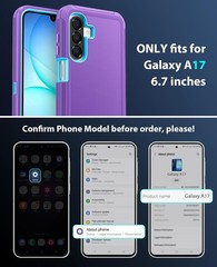 Case for Samsung Galaxy A17 5G, Heavy Duty Rugged Protective Dual-Layer Cover