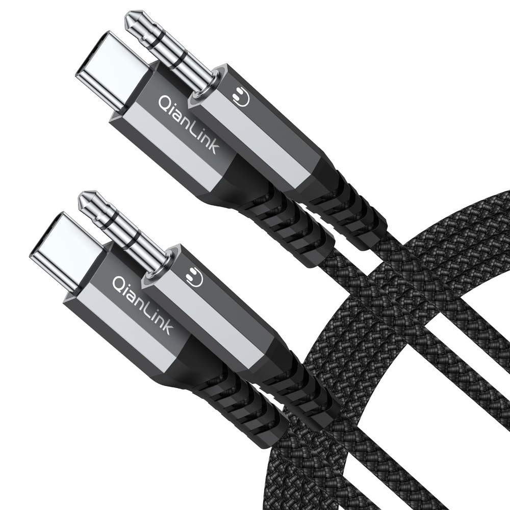 2-Pack USB-C to 3.5mm Audio Aux Cable for iPhone 15 16, Samsung Galaxy S25 3.3ft