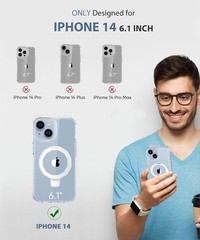 iPhone 14 Case, Built-in Screen Protector & Seamless Stand, Clear Full Body Cove