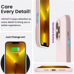 iPhone 13 Pro Max Case Liquid Silicone Soft Protective Phone Cover Light Pink