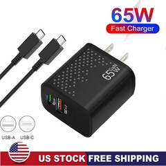 65w Type USB-C Super Fast Wall Charger 3FT Cable For Samsung Galaxy S23 S22 S21
