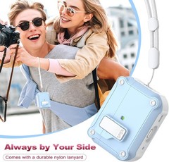 Sky Blue Case for AirPods Pro 2 with Cleaner Kit, Lanyard & Auto Pop-Up Lid