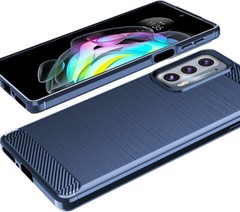 Navy Blue Case for Moto Edge 2021 Edge 5G UW with 2pcs Screen Protector Flexible
