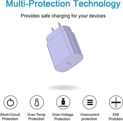 25W USB-C Fast Charger Adapter for iPhone 17, Samsung Galaxy S25/S24