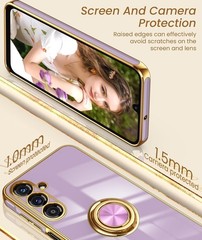 For Samsung Galaxy A17 5G Case with 360° Ring Holder & Magnetic Kickstand,Purple