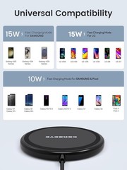 15W Fast Wireless Charging Pad 2-Pack for Samsung S24/iPhone 17
