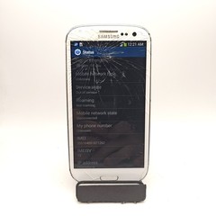 Samsung Galaxy S3 SGH-T999 Smartphone (T-Mobile) – 16GB White – CRACKED #3588