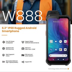 Global 4G Android Rugged Smartphone Waterproof Wireless Microphone UNIWA W888