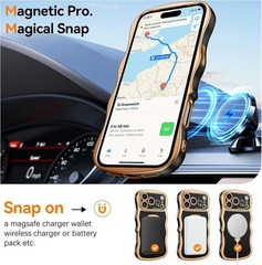 Magnetic for iPhone 17 Pro Max Case with 360° Rotatable Kickstand Ring, Black/Go