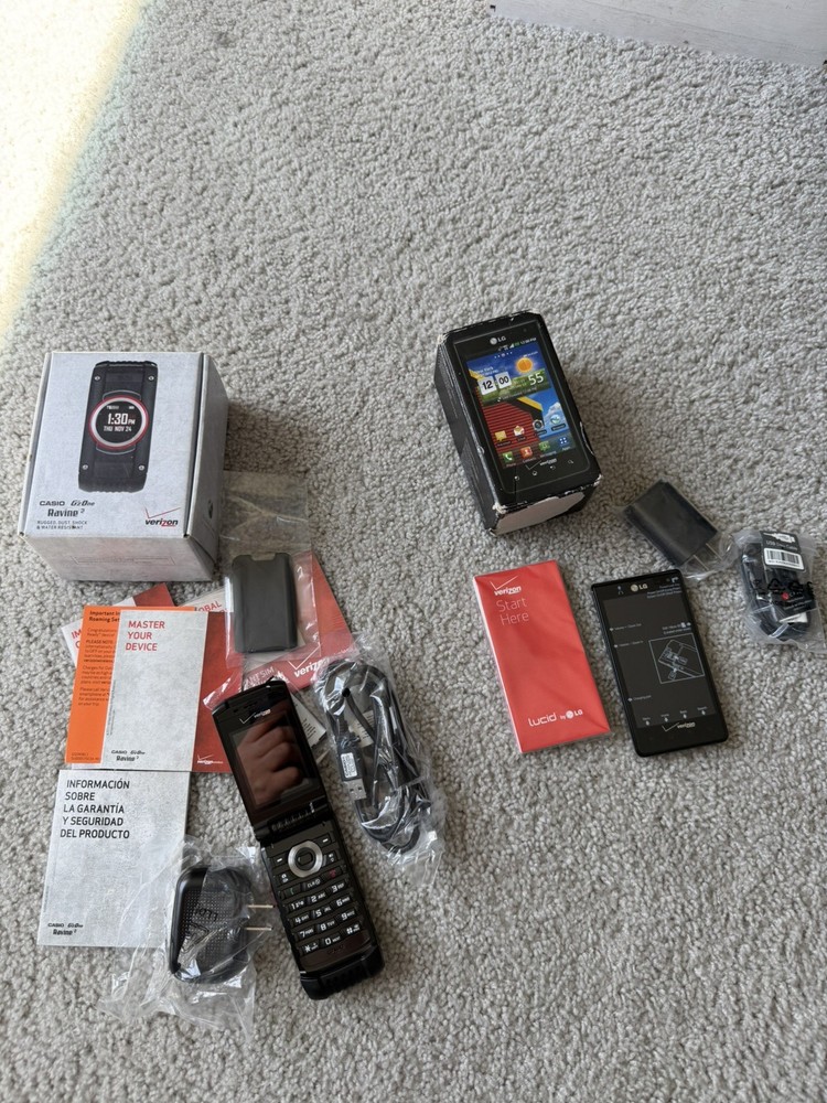 2 Cell Phones Casio Ravine 2 And LG Lucid Verizon,