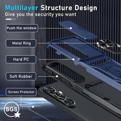 Samsung Galaxy S26 Case Built in Slide Camera Lens Cover + Screen Protector + Ki