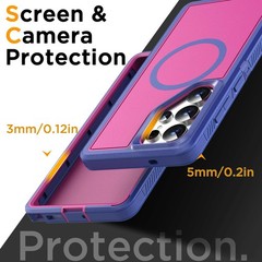 Heavy Duty Full Body Rugged Case for Samsung Galaxy S25 Ultra, Magnetic Magsafe