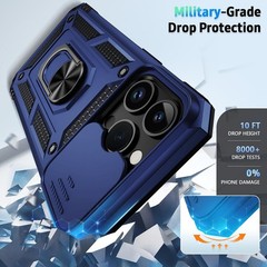 Vinve Navy Blue Case for iPhone 14 Pro Max, HD Screen Protector & Slide Lens Cov