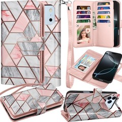 Wallet Case for iPhone 17 Pro Max Leather Flip w/ Card Holder & Strap Kickstand
