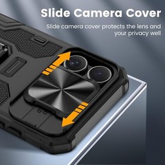 For iPhone 16 Pro Max Case with Heavy Duty Shockproof Protective Cover Kickstand