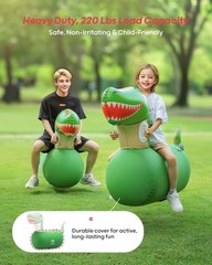 Giant Dinosaur Bouncy Toys 2 Pack with Pump, Ride-On Hopper for Kids 5+ Indoor/O