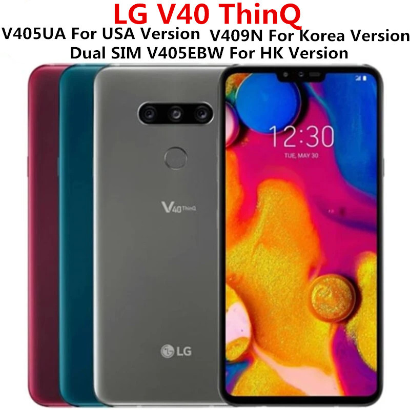 LG V40 ThinQ V405UA 64GB V409N V405EBW 128GB 4G Unlocked Smartphone New Sealed