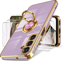 For Samsung Galaxy A17 5G Case with 360° Ring Holder & Magnetic Kickstand,Purple