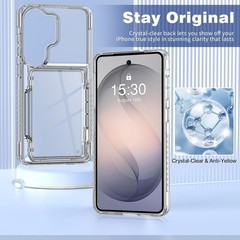 Samsung Galaxy S26 Ultra Case Wallet Clear Case with Card Holder Heavy Duty Cove