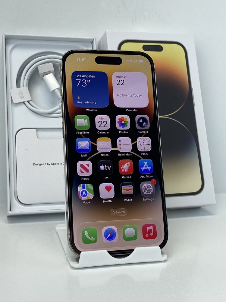 Apple iPhone 14 Pro A2650 1TB Gold Clean ESN 98% battery health Factory Unlocked