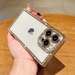 Clear Glitter Phone Case for iPhone 15 Pro Max, Luxury Bling Sparkly Diamond Cov