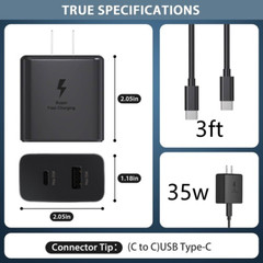 35W PD Power Adapter Duo Wall Charger+Cables For Samsung for Google For Xiaomi