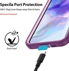 Samsung Galaxy A55 Case Rugged Port Cover Shockproof Heavy Duty Dual Layer Prote