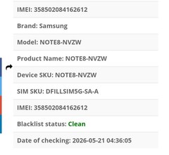 Samsung Galaxy Note8 64GB Black Network Unlocked fully functional￼
