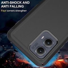 for Motorola Edge 2022 Case with Tempered Glass Screen Protector Black