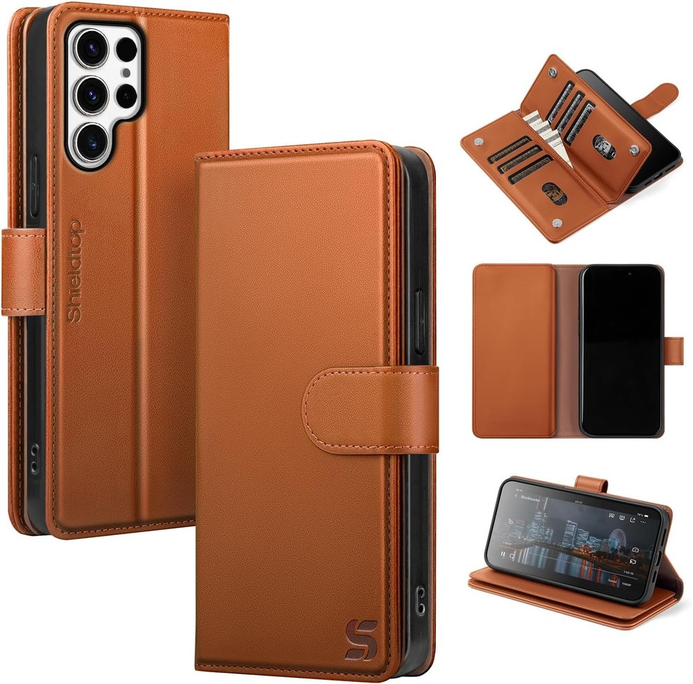 Wallet Case & Card Holder for Samsung Galaxy S24 Ultra RFID Blocking PU Leather