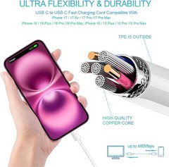 2-Pack 33W Fast Wall Charger with 6ft USB-C Cable for iPhone 15 16 17