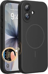 Magnetic iPhone 17 Case, Integrated Silicone Camera Control Cover, Shockproof Bl