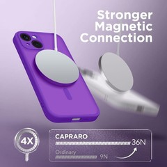 Slim Shockproof Magnetic Case for iPhone 14, Translucent Matte, Neon Purple, Mag