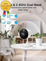 [5G & 2.4G] Indoor/Outdoor Security Camera for Home, Baby/Elder/Dog/Pet Camera w