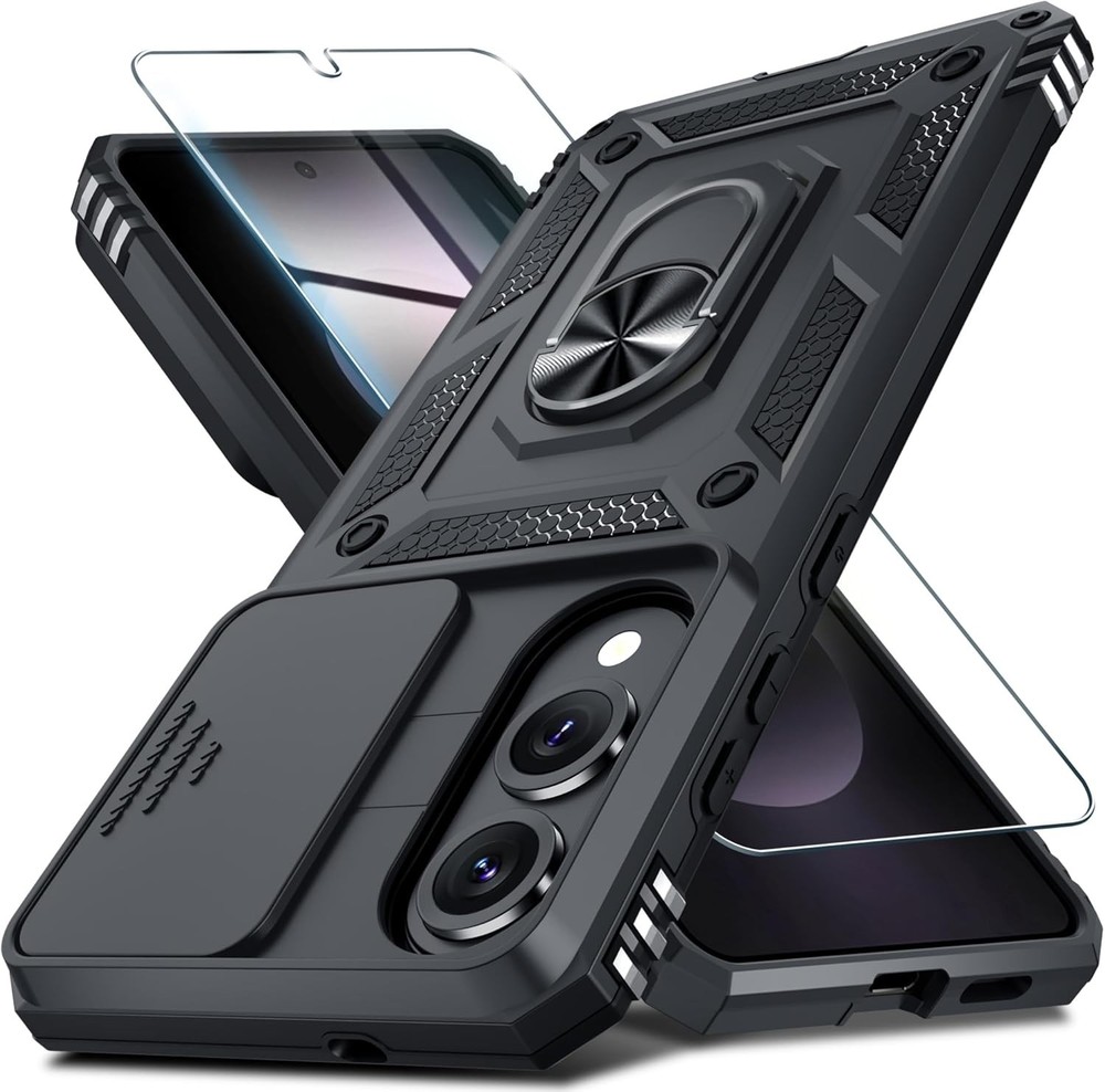 Heavy Duty Shockproof Case for Samsung Galaxy S25 Edge with Camera Cover & Kicks
