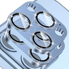 2 Pack Camera Lens Protector for iPhone 13 Pro/Max, Aluminum Alloy & Tempered Gl