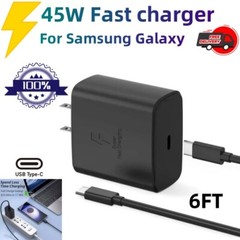 Type C Super Fast Wall Adapter Charger 6ft Cable For Samsung Galaxy S23 S22 S21