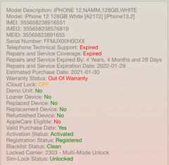 Apple iPhone 12 128 GB White A2172 Unlocked Verizon AT&T T-Mobile #H95