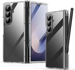 For Samsung Galaxy Z Fold 74 Case with Pen Holder Clear with Built-in S Pen Slot