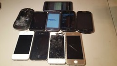 4 iPhones 5s 5 4 A1533 A1387 A1429 Samsung HTC Desire 610 Casio GzOne Lot