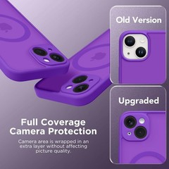Slim Shockproof Magnetic Case for iPhone 14, Translucent Matte, Neon Purple, Mag