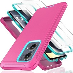 for Motorola Edge 2022 Case with Tempered Glass Screen Protector Black