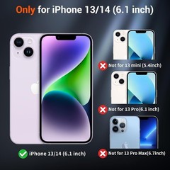 Shockproof Translucent Matte Black Case for iPhone 13/14, MagSafe Compatible