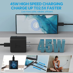 45W USB-C Super Fast Wall Charger+6FT Cable For Samsung Galaxy S20 S21 S22 S24PV